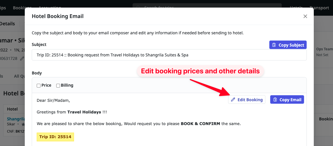 Image showing Hotel replacement during hotel booking status update.